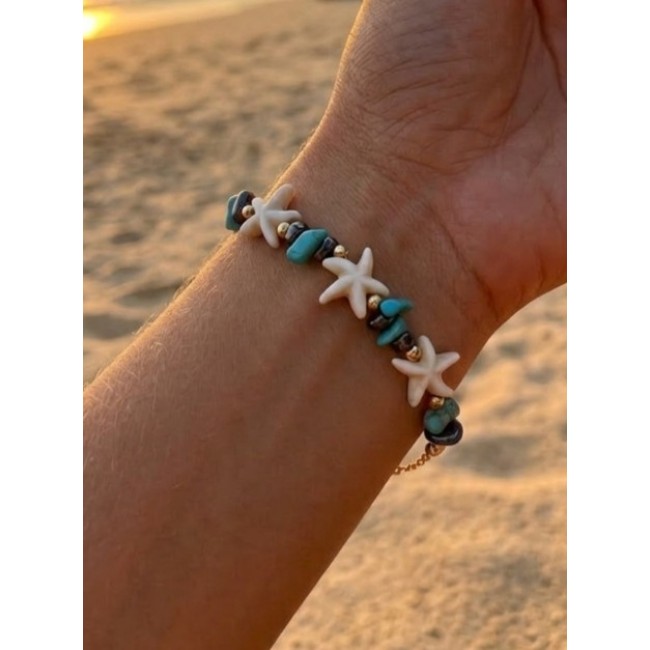 Handmade Seashell & Starfish Beach Bracelet