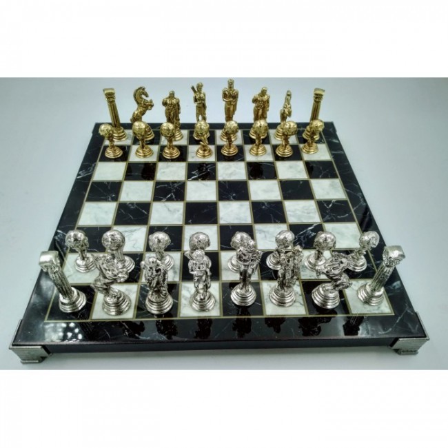 30x30 Leg Marble Film Bord - Metal Figure