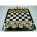 30x30 Covered Film Coating Classic Bord - Metal Figure Chess Set