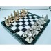 30x30 Covered Film Coating Classic Bord - Metal Figure Chess Set