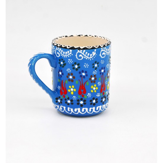 Handmade Colorful Ceramic Mugs - Turkish Traditional Tile Style, 7 Different Hand-Painted Ceramic Mugs