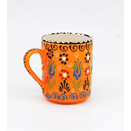 Handmade Colorful Ceramic Mugs - Turkish Traditional Tile Style, 7 Different Hand-Painted Ceramic Mugs