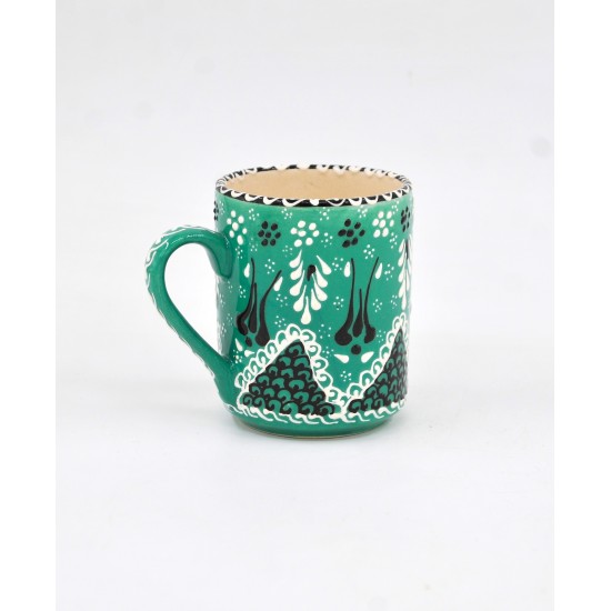 Handmade Colorful Ceramic Mugs - Turkish Traditional Tile Style, 7 Different Hand-Painted Ceramic Mugs