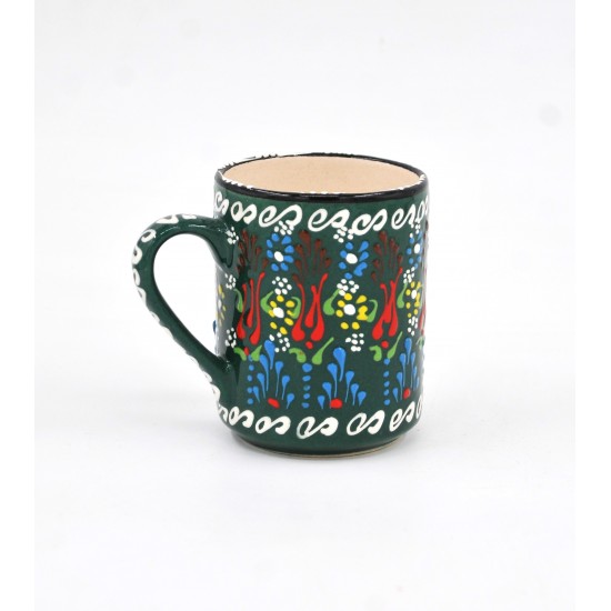 Handmade Colorful Ceramic Mugs - Turkish Traditional Tile Style, 7 Different Hand-Painted Ceramic Mugs