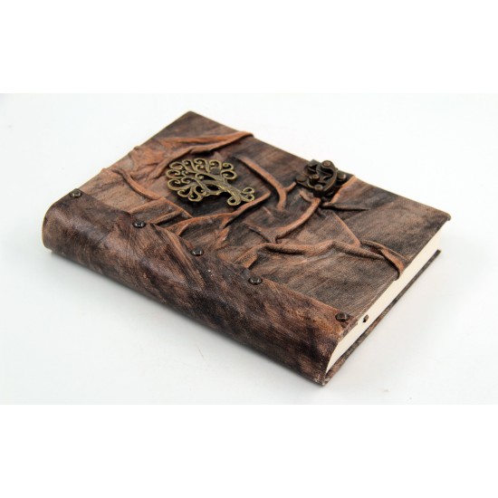 Large Size Metal Tree of Life Figure Leather Notebook