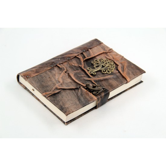 Large Size Metal Tree of Life Figure Leather Notebook