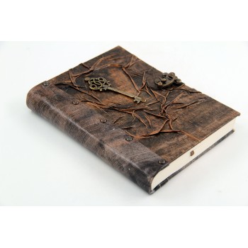 Large Size Metal Key Figure Leather Notebook