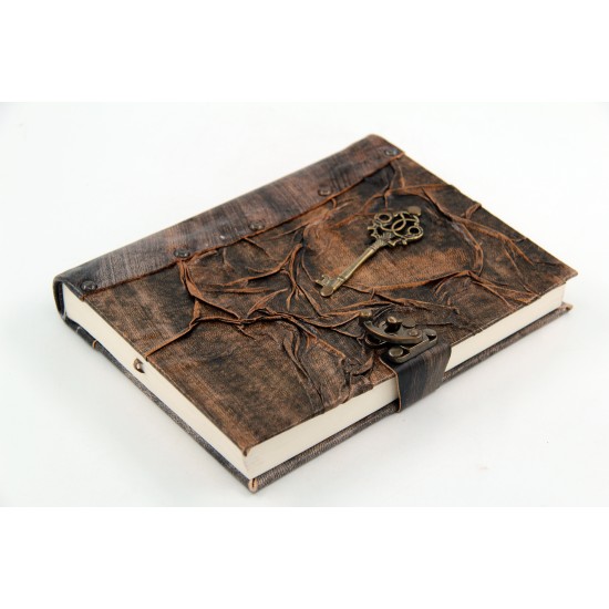 Large Size Metal Key Figure Leather Notebook