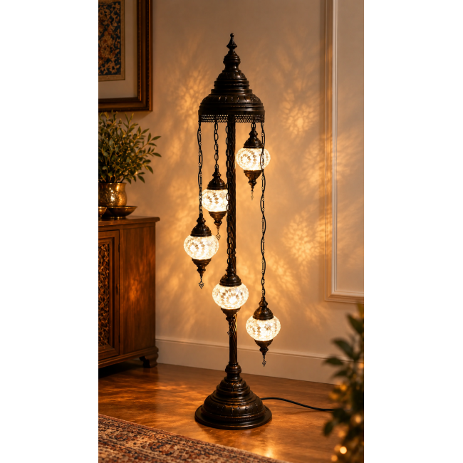 Floor lamp with 5 globes